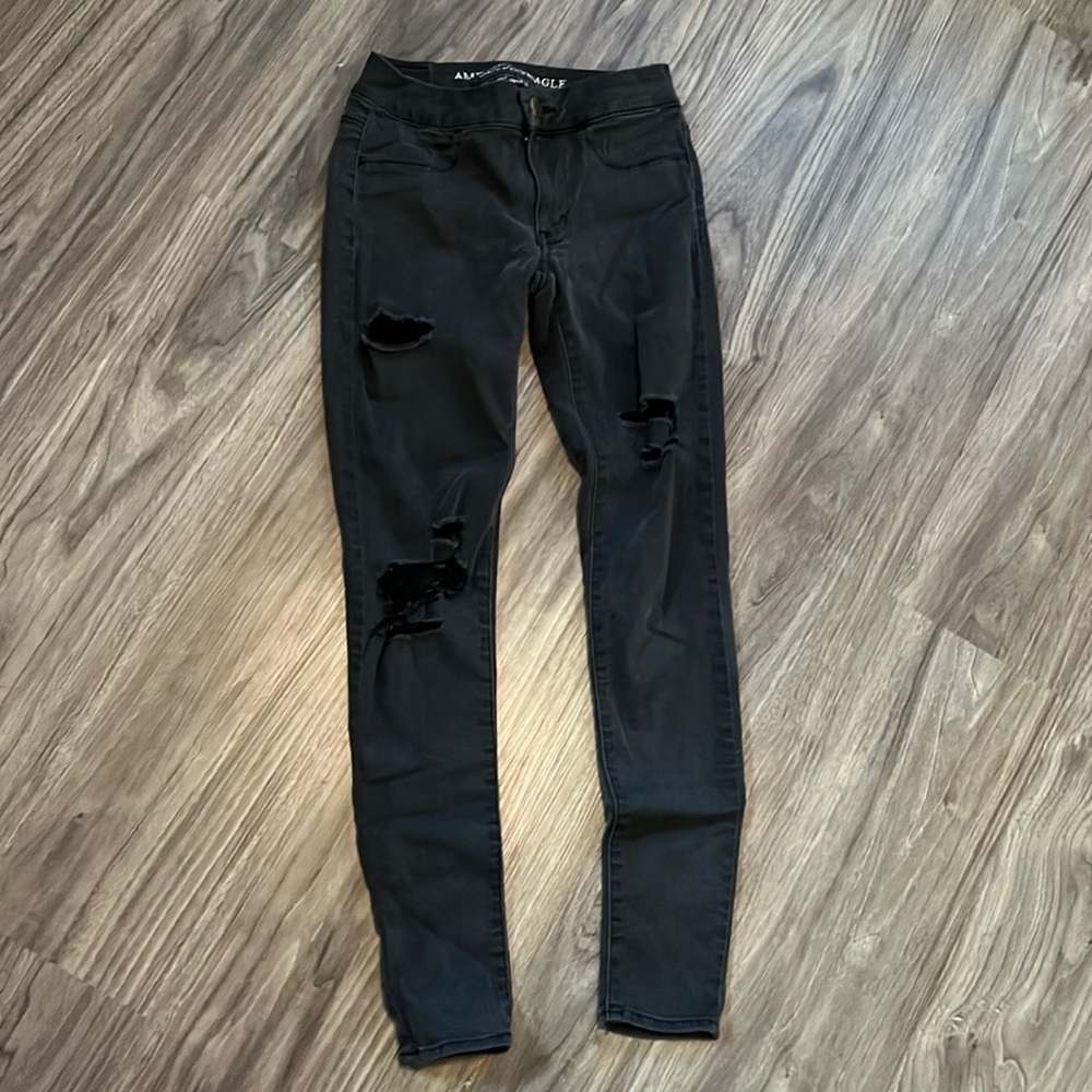Black American Eagle jeggings size 0